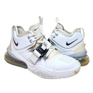 NIKE Air Force 270 'Metallic Silver' Sz 8.5 White Leather AH8772-100